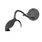 Hubbardton Forge Brooklyn 10" Tall Wall Sconce Black / Black / Opal