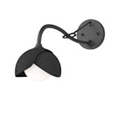 Hubbardton Forge Brooklyn 11" Tall Wall Sconce Black / Black / Opal