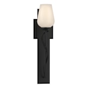 Hubbardton Forge Flora 19" Tall LED Wall Sconce Black / Opal