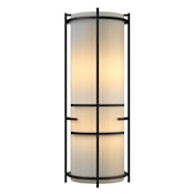 Hubbardton Forge Banded 2 Light 18" Tall Wall Sconce Black / Ivory Art