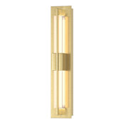 Hubbardton Forge Double Axis 24" Tall Wall Sconce Modern Brass / Clear