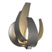 Hubbardton Forge Corona 10" Tall Wall Sconce Black / Clear