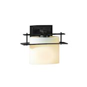 Hubbardton Forge Ellipse 8" Tall Wall Sconce Black / Opal