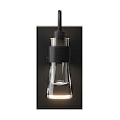 Hubbardton Forge Erlenmeyer 10" Tall Wall Sconce Black / Clear