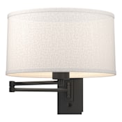 Hubbardton Forge Simple Lines 11" Tall Wall Sconce Black / Flax