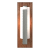 Hubbardton Forge Vertical Bar 15" Tall LED Wall Sconce Sterling / Cherry / Opal