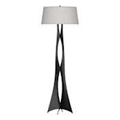 Hubbardton Forge Moreau 63" Tall Buffet Floor Lamp Black / Flax