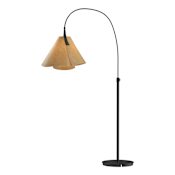 Hubbardton Forge Mobius 67" Tall Gooseneck Floor Lamp Black / Cork