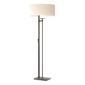 Hubbardton Forge Rook 60" Tall Buffet Floor Lamp Black / Flax