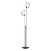 Hubbardton Forge Pluto 2 Light 69" Tall Buffet Floor Lamp Black / Clear