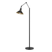 Hubbardton Forge Henry 61" Tall Swing Arm Floor Lamp Black / Black