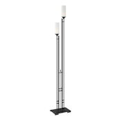 Hubbardton Forge Metra 2 Light 75" Tall Tree Floor Lamp with Customizable Glass Shade Black / Opal
