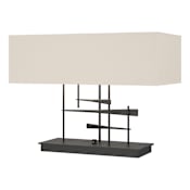 Hubbardton Forge Cavaletti 2 Light 16" Tall Buffet Table Lamp Black / Flax