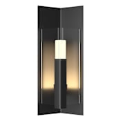 Hubbardton Forge Summit 19" Tall Outdoor Wall Sconce Coastal Black / Clear
