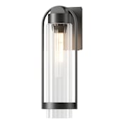 Hubbardton Forge Alcove 20" Tall Outdoor Wall Sconce Coastal Black / Clear