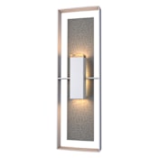 Hubbardton Forge Shadow Box 2 Light 34" Tall Outdoor Wall Sconce Coast Burnished Steel / Coast Natural Iron / Clear
