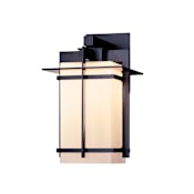 Hubbardton Forge Tourou 14" Tall Outdoor Wall Sconce Coastal Black / Opal