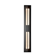 Hubbardton Forge Double Axis 31" Tall LED Outdoor Wall Sconce Coastal Black / Clear