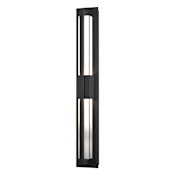 Hubbardton Forge Double Axis 38" Tall LED Outdoor Wall Sconce Coastal Black / Clear