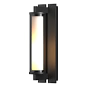 Hubbardton Forge Fuse 17" Tall Outdoor Wall Sconce Coastal Black / Clear