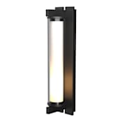 Hubbardton Forge Fuse 21" Tall Outdoor Wall Sconce Coastal Black / Clear