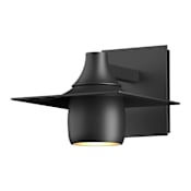 Hubbardton Forge Hood 7" Tall Outdoor Wall Sconce Coastal Black