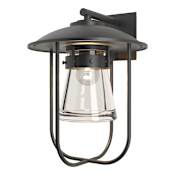 Hubbardton Forge Erlenmeyer 16" Tall Outdoor Wall Sconce Coastal Black / Clear