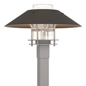 Hubbardton Forge Henry 16" Tall LED Post Light Burnished Steel / Dark Smoke / Clear