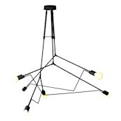 Hubbardton Forge Divergence 6 Light 55" Wide Outdoor Abstract Multi Light Pendant Coastal Black