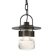 Hubbardton Forge Mason 9" Wide Semi-Flush Outdoor Mini Penant Coastal Black