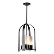 Hubbardton Forge Triomphe 4 Light 13" Wide Outdoor Pillar Candle Pendant Coastal Black / Opal