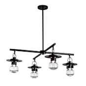 Hubbardton Forge Mason 4 Light 34" Wide Outdoor Chandelier Coastal Black