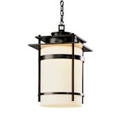 Hubbardton Forge Banded 14" Wide Semi-Flush Outdoor Pendant Coastal Black