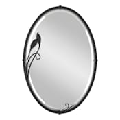 Hubbardton Forge Beveled Oval 22-5/16"W x 31-11/16"H Beveled Steel Framed Accent Mirror Black