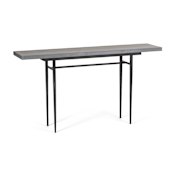 Hubbardton Forge Wick 60" Wide Wood Top Maple and Metal Table Black