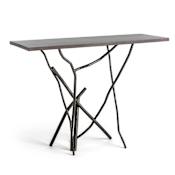 Hubbardton Forge Brindille 46" Wide Maple Wood Top Metal Console Table Dark Smoke / Espresso