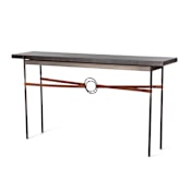 Hubbardton Forge Equus 60" Wide Maple Wood Top Metal Console Table Dark Smoke / Chestnut / Espresso