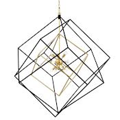 Hudson Valley Lighting Roundout 15 Light 42" Wide Abstract Chandelier Aged Brass / Black