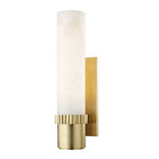 Hudson Valley Lighting Argon Single Light 15" Tall LED Wall Sconce Aged Brass