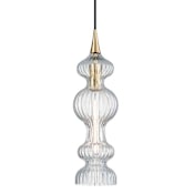 Hudson Valley Lighting Pomfret Single Light 6" Wide Mini Pendant Aged Brass / Clear