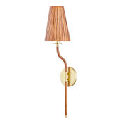 Hudson Valley Lighting Atwood 25" Tall Wall Sconce with Rattan Shade Aged Brass
