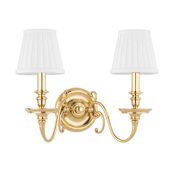 Hudson Valley Lighting Charleston 2 Light 13" Tall Wall Sconce Aged Brass
