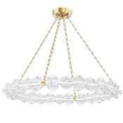 Hudson Valley Lighting Lindley 38" Wide LED Ring Chandelier Aged Brass