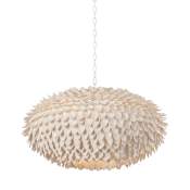 Hudson Valley Lighting Alsen 6 Light 37" Wide Pendant with Coco Shell Shade White Plaster