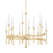 Hudson Valley Lighting Hathaway 12 Light 32" Wide Taper Candle Style Chandelier Vintage Gold Leaf