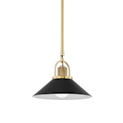 Hudson Valley Lighting Syosset 12" Wide Pendant Aged Brass / Black
