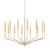 Hudson Valley Lighting Gideon 14 Light 33" Wide Crystal Chandelier Aged Brass