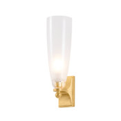 Hudson Valley Lighting Ravenswood 14" Tall Wall Sconce with Etched Glass Shade Vintage Gold Leaf