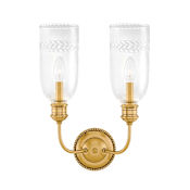 Hudson Valley Lighting Lafayette 2 Light 17" Tall Wall Sconce Aged Brass