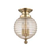 Hudson Valley Lighting Coolidge 3 Light 10" Wide Semi-Flush Globe Ceiling Fixture Aged Brass